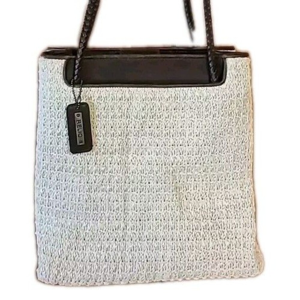 RELIC by FOSSIL VTG Y2K Handmade Woven Straw*tote*Shoulder Purse*10x11x5in*(A+)